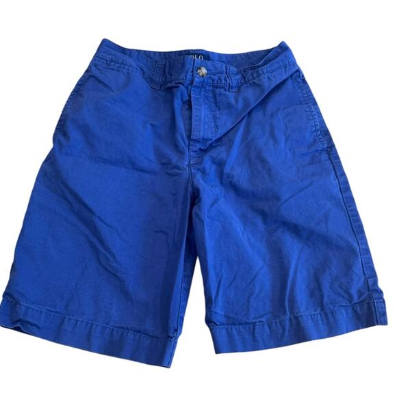 Polo by Ralph Lauren Blue Flat Front chino Shorts Boys size 12 - Picture 1 of 6